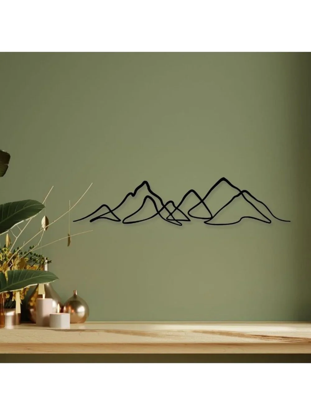 Horizontal Mountain Metal Wall Art - Modern Nature Decor for Home & Office
